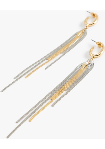 Sallantılı Zincir Detaylı Halka Küpe fiyatları