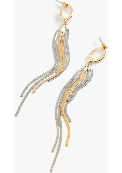 Sallantılı Zincir Detaylı Halka Küpe modelleri