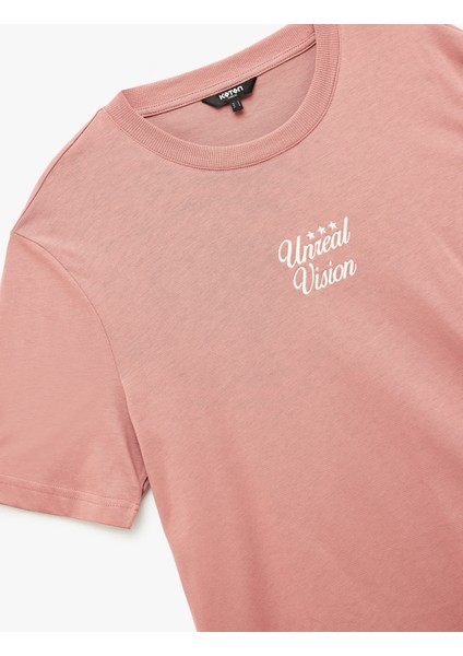 Regular Fit Kısa Kollu Bisiklet Yaka Pamuklu Baskılı Tişört modelleri