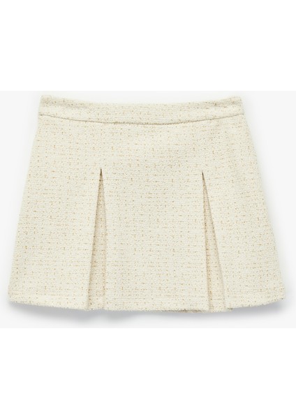 Beli Lastikli Kalın Pileli Etek