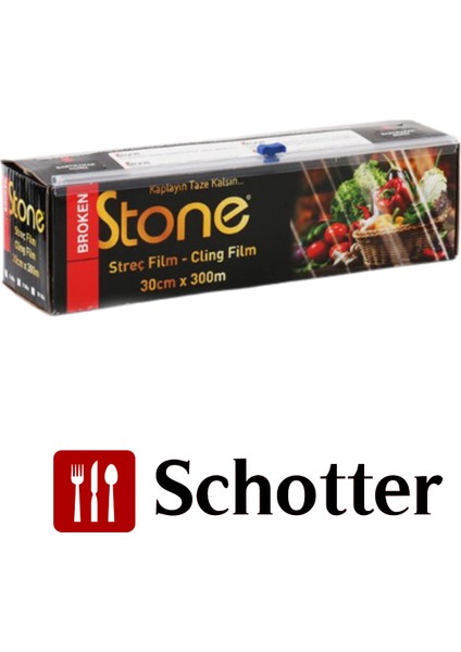 Pvc Gıda Streç Film – 30 cm x 300 M – 8 Mic (1 Adet)