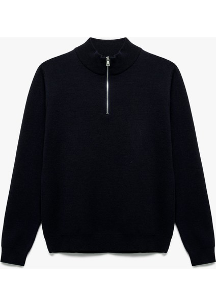 Uzun Kollu Viskon Karışımlı Yarım Fermuarlı Triko Kazak modelleri