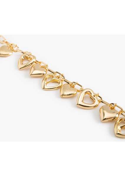 Kalp Detaylı Sallantılı Zincir Bileklik modelleri