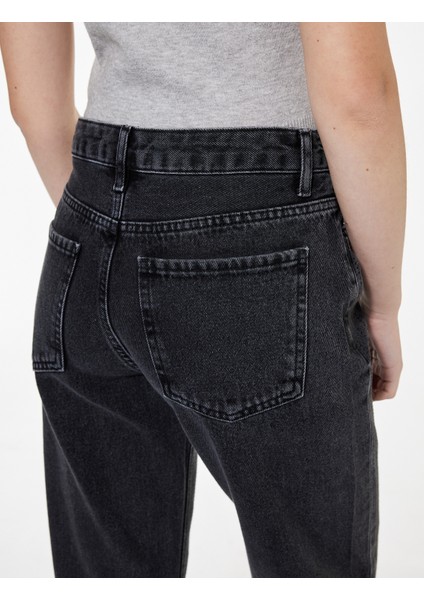 Normal Bel Düz Paça Pamuklu Taşlı Jean Pantolon - Straight Jeans modelleri