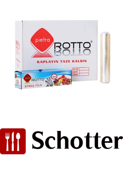 Pvc Gıda Streç Film – 30 cm x 150 M – 8 Mic (20’li Koli)