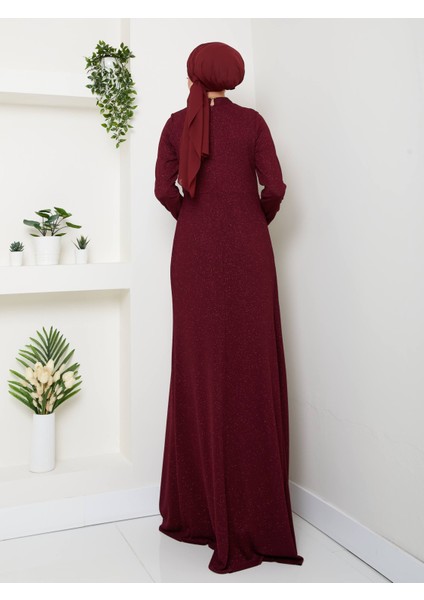 Simli Büzgü Detaylı Abiye Elbise modelleri