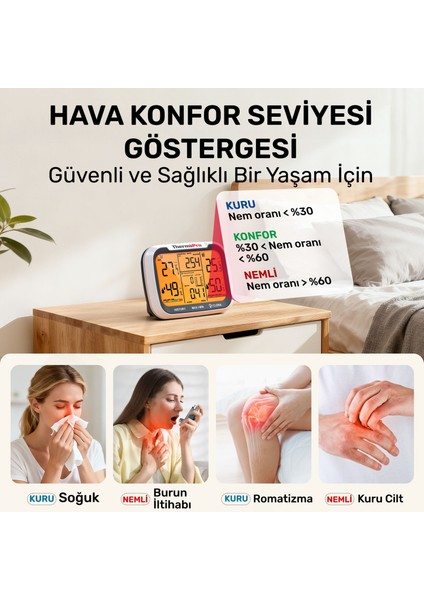 TP270 Termometre Iç/dış Mekan Profesyonel Dijital Sıcaklık ve Nem Ölçer indirimleri
