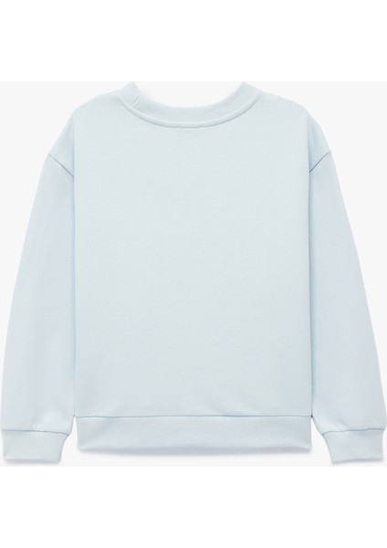 Nakışlı Uzun Kollu Bisiklet Yaka Pamuklu Sweatshirt fiyatları