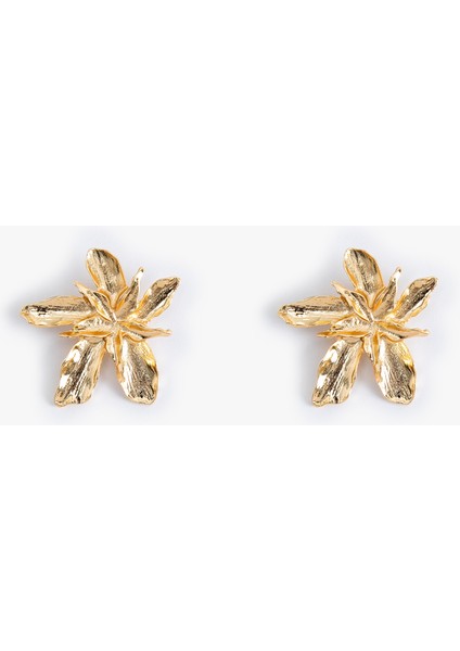 Metal Çiçekli Küpe