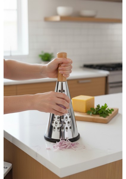 Ahşap Saplı Paslanmaz Çelik Rende 24 cm