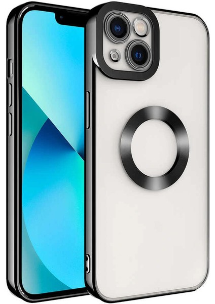 iPhone 14 Plus Uyumlu Kılıf Kamera Korumalı Logo Gösteren Kapak