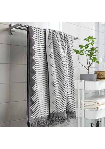 Fjallstarr Banyo Havlusu Beyaz-Gri 70 x 140 Cm modelleri