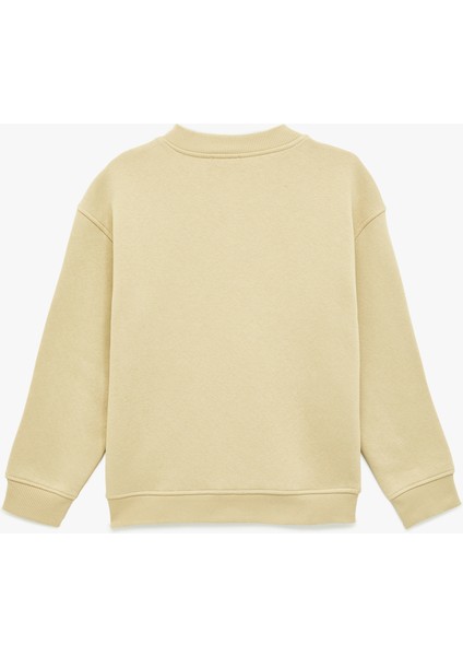 Uzun Kollu Düğme Detaylı Yuvarlak Yaka Oversize Sweatshirt fiyatları