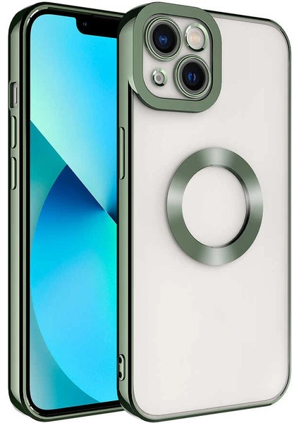 iPhone 14 Plus Uyumlu Kılıf Kamera Korumalı Logo Gösteren Kapak