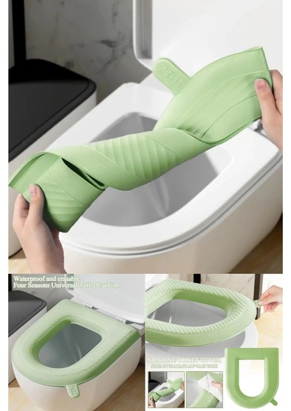 2'li Yıkanabilir Silikon Klozet Kapağı Süngeri Su Geçirmez Tuvalet Klozet Kılıfı Mideri Kapağı modelleri