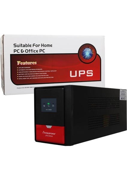 Andespower UPS1200VA 1200VA 12V7.5AHX2 Ups Kesintisiz Güç Kaynağı Line - Interaktif fırsatları