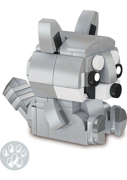 Blok Hayvan Figürleri - Rakun 129 Parça