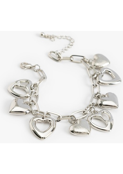 Kalp Detaylı Sallantılı Zincir Bileklik fiyatları