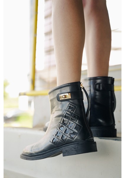 Kadın Tokalı Arkadan Fermuarlı Günlük Bot Himpa Siyah fiyatları