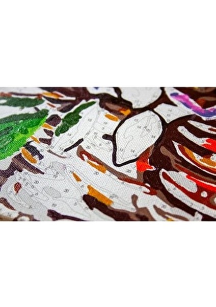 Sayılarla Boyama Kasnaklı Tablo Seti Atlar 40x50 cm Fırça ve Boya ile Eğlenceli Sanat