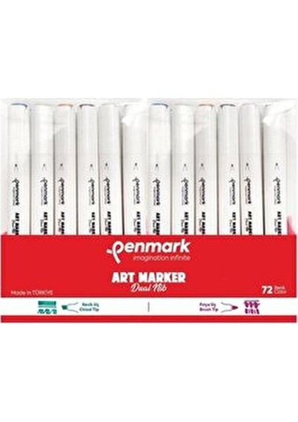 Art Marker Dual Nib Fırça Uç ve Kesik Uç ile 72 Renk Seti Yerli Üretim modelleri
