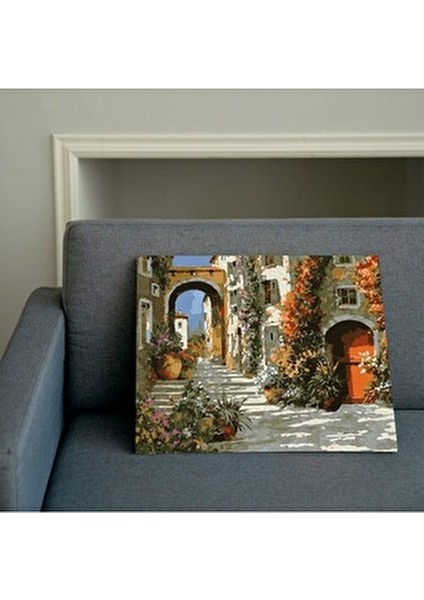 Taş Evler Boyama Seti 40 x 50 cm Renkli Akrelik Boyalarla Yaratıcılığınızı Ortaya Çıkarın