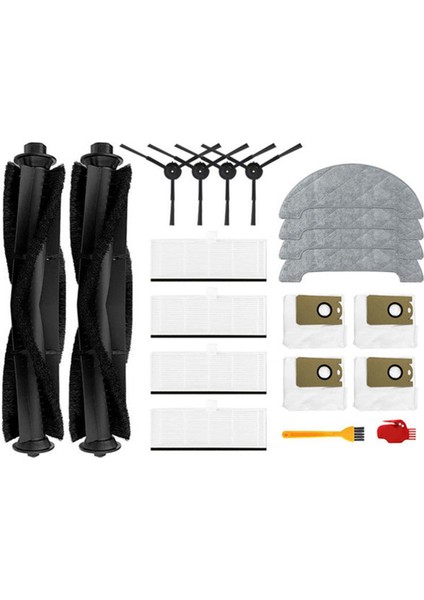 20 Adet S9 Robotlu Süpürge Aksesuarları Ana Yan Fırça Toz Torbası Paspas Bezleri Ev Için Yedek Parça Kitleri (Yurt Dışından)