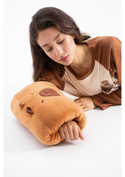 Capybara Kola Geçirilebilen Peluş 45 cm Kahve