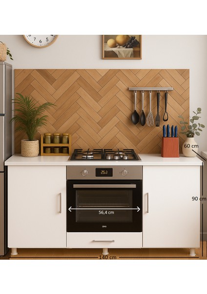 140 cm lik Ankastre Dolabı Kahve Köşesi,çok Amaçlı Dolap