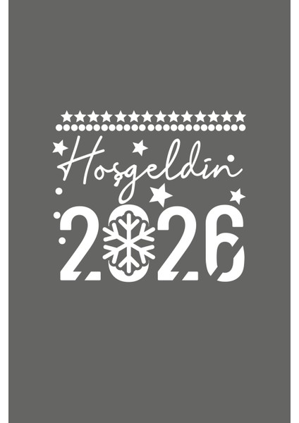 El Yazısı Ile Hoşgeldin 2026 Yazısı ve Kar Tanesi Cam Vitrin Mağaza Süslemeleri - Beyaz modelleri