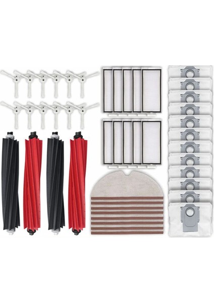 Q8 Max /q8 Max+ Robotlu Süpürge Ana Yan Fırça Hepa Filtre Paspas Bezleri Paçavra Toz Torbası Aksesuarları (Yurt Dışından)