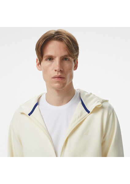 Erkek Ekru Regular Fit Kapüşonlu Sweatshirt fırsatları