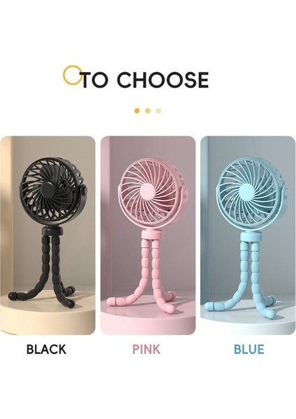 Ahtapot Fan, Masaüstü Kamp Fan, USB Şarj Edilebilir Tripod Fan, Hafif Fan Pembesi ile (Yurt Dışından) fiyatları