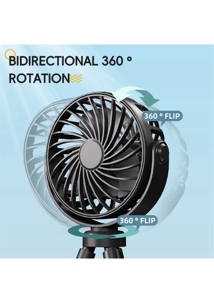 Ahtapot Fan, Masaüstü Kamp Fan, USB Şarj Edilebilir Tripod Fan, Hafif Fan Siyahı (Yurt Dışından) indirimleri
