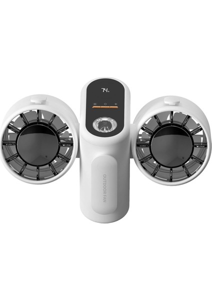 Turbo Jet Fan Çifte Başlı Bel Montajlı Fan Güç Bankası Açık Kamp Seyahat Işleri Için Işık, Beyaz (Yurt Dışından)