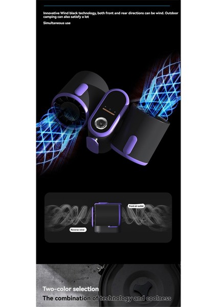 Turbo Jet Fan Çifte Başlı Bel Montajlı Fan Güç Bankası Açık Kamp Seyahat Işleri Için Işık, Beyaz (Yurt Dışından) indirimleri