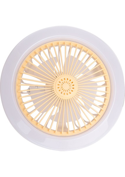 E27 Tavan Fanı, Kapalı Düşük Fan Işığı, Gizli Elektrikli Fan Gimbal Lamba Tutucu (Krem Rengi) (Yurt Dışından)