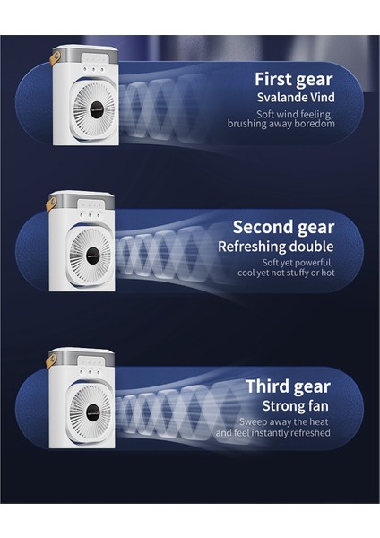 Klima Fanı Taşınabilir Masaüstü Nemlendirici Evde Renkli Gece Işıkları ile Küçük Hava Soğutucu Fan Office, B (Yurt Dışından)