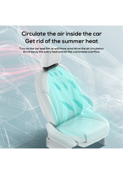Araba Koltuğu Fanı, Taşınabilir, USB ile Çalışan, Araba Başlığı Soğutma Fanı, Ayarlanabilir, Iç Fan, Araba Koltuğu Geri Için Küçük Fan (Yurt Dışından)