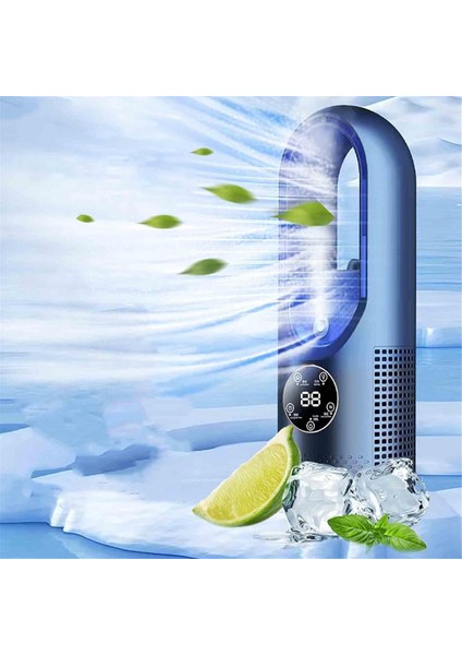 Bladeless Fan Elektrik Fan Hanehalkı Yurt Soğutma Fanı Fan Sprey Su Soğutmalı Masaüstü Fan Mavi (Yurt Dışından) indirimleri