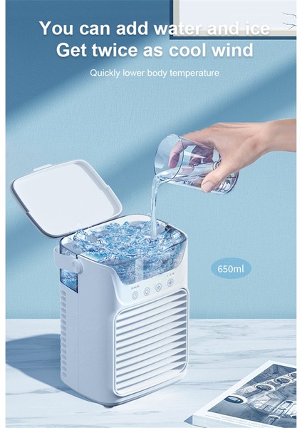 Taşınabilir Klimalar Fan Mini Klima 3 Hızlı Klima Oda Yatak Odası Ofis Masası Için Nemlendirici ile Hava Soğutucu (Yurt Dışından)