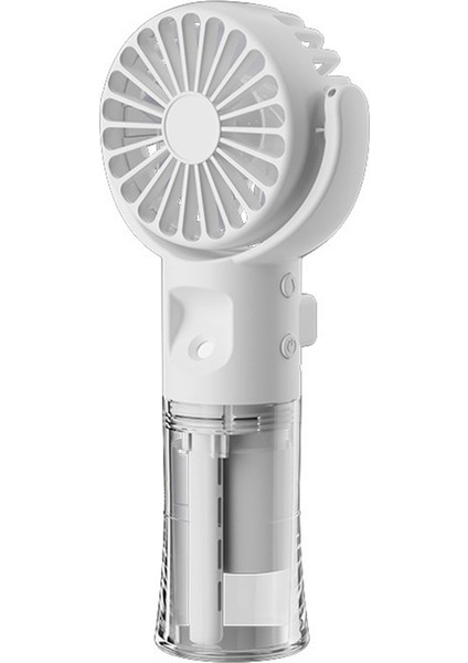 F4 Elde Taşınan Fan Nemlendirici Sisli Fan Asma Boyun Fanı Katlanır Mini Handheld Fan, Beyaz (Yurt Dışından)