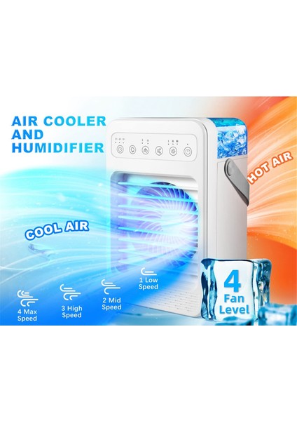 Taşınabilir Klimalar Evaporatif Hava Soğutucu Nemlendirici 7 Renk Oda Ofis Için Hafif Kişisel Klima Fan (Yurt Dışından)