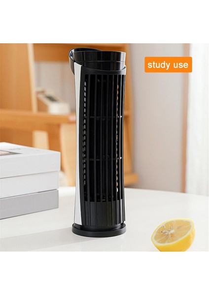 Yatak Odası Masası Mini Kule Fan Masa Soğutma Fanı 2 Vitesli Rüzgar Hızı Ayarı Elektrik Masası Fan Beyaz (Yurt Dışından)