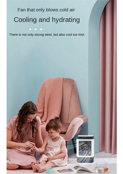 Taşınabilir Fan Masaüstü Çift Sprey Ultrasonik Atomizasyon 3 Vites Sessiz Hava Soğutucu Gece Işık Elektrikli Fan Ev Için (Yurt Dışından)
