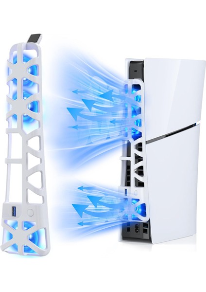 Ps5 Ince Konsol Için Soğutma Fanı, Bellek Fonksiyonu ve LED Işık, Serin Aksesuarları Olan Sessiz Soğutma Sistemi -Beyaz (Yurt Dışından) modelleri