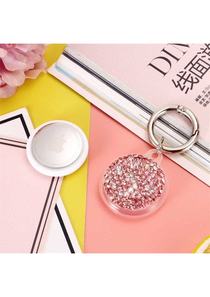 ​senk Airtag 03 Uyumlu Silikon Anahtarlık-Rose Gold