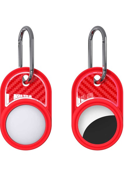 ​senk Airtag 05 Uyumlu Silikon Anahtarlık-Kırmızı