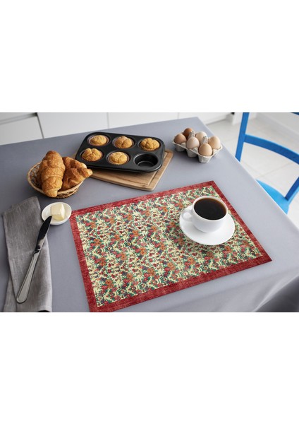 Renkli Geometrik Desenli Amerikan Servis