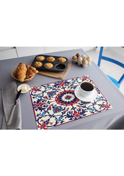 Renkli Desenli Silinebilir Masa Altlığı